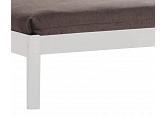 4ft6 Double Eko. White wood bed frame with low foot end 3
